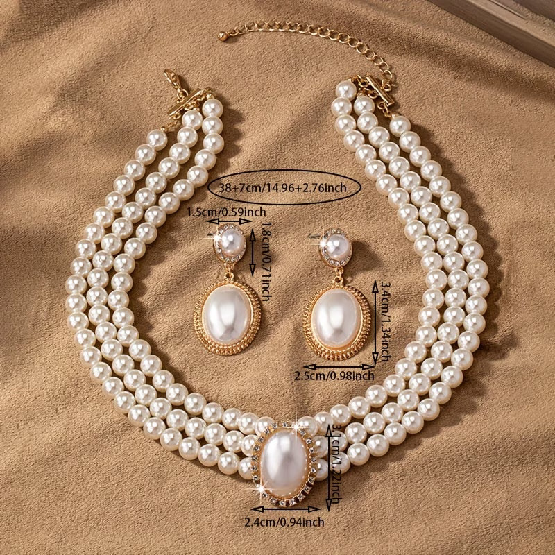 Vintage Perle Strand Schmuckset
