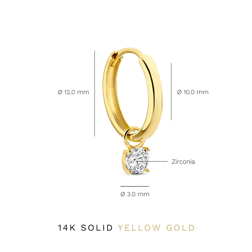 Larmes de Lune Stein Creolen | Gold