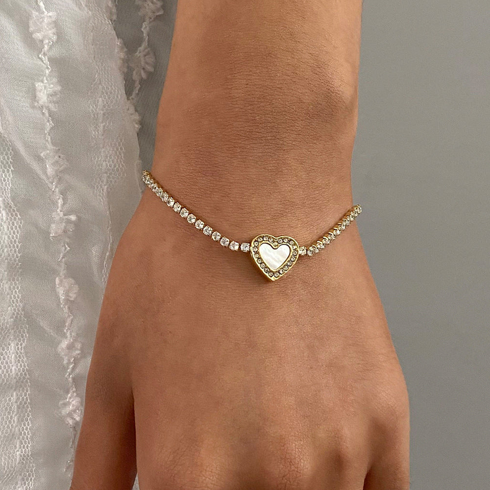 Cameron Diamant Herz-Tennisarmband