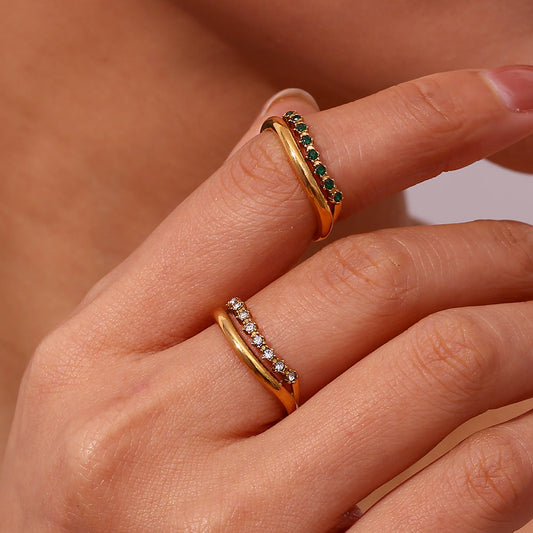 Adeline Diamant Simulant Gold Ring