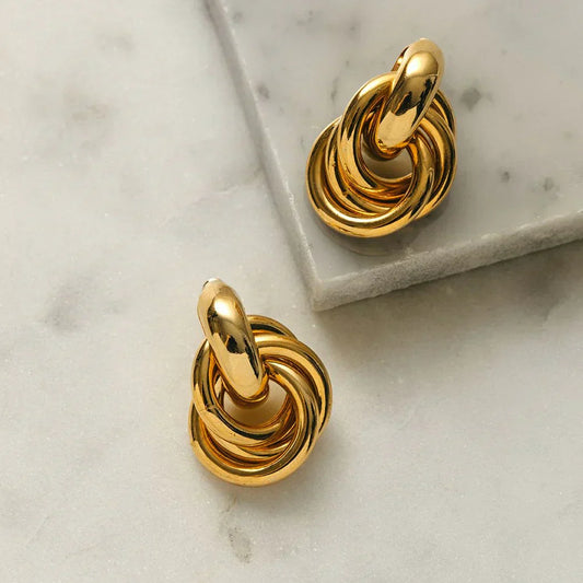 Statement Interlocking Ohrringe | Gold