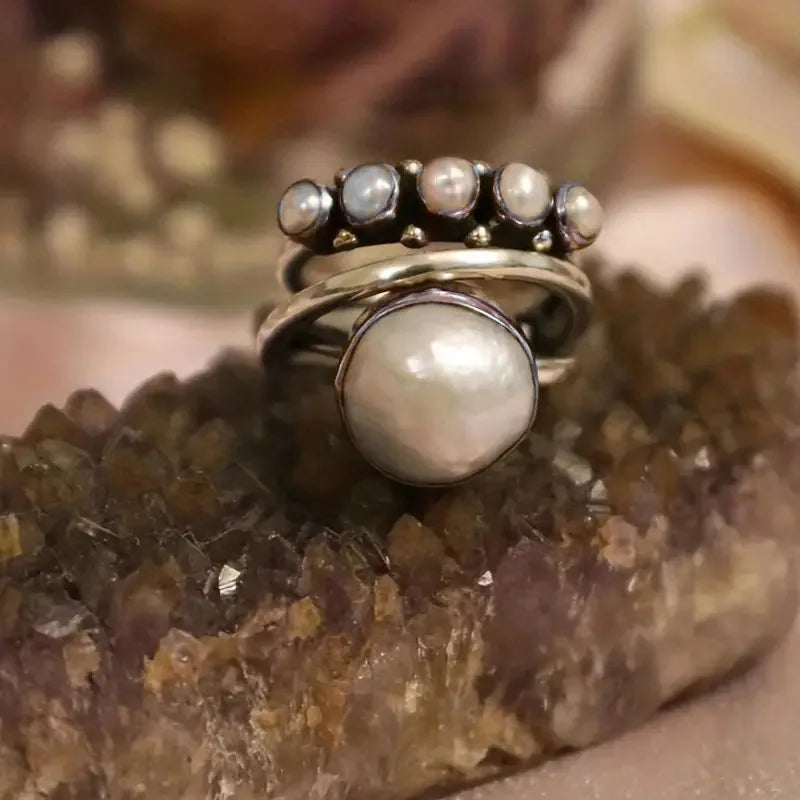 Perle Stacking Ringe Set