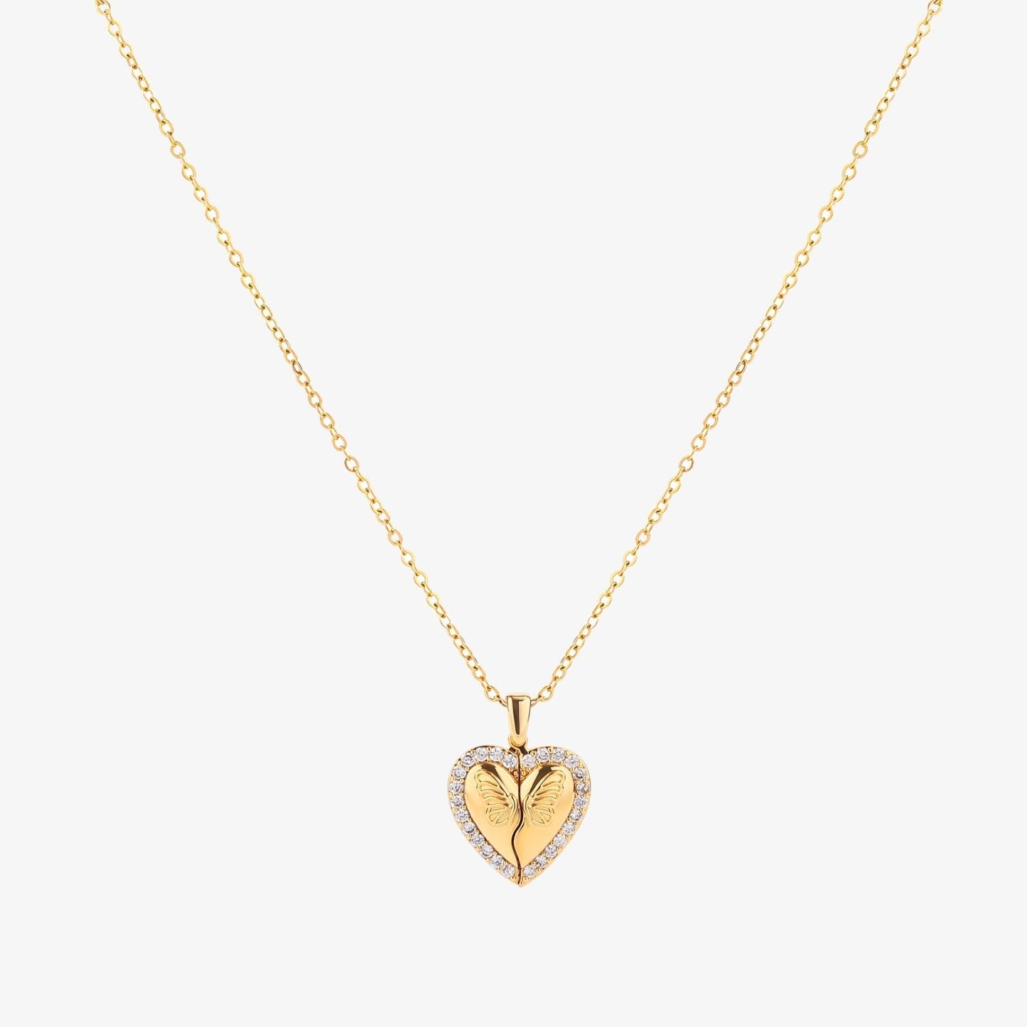 Butterfly Herz Halskette | Gold