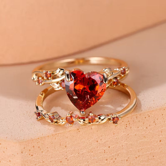 Redvine Herz Accent Ring-Set | Gold