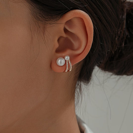 Double Perle Statement Ohrringe