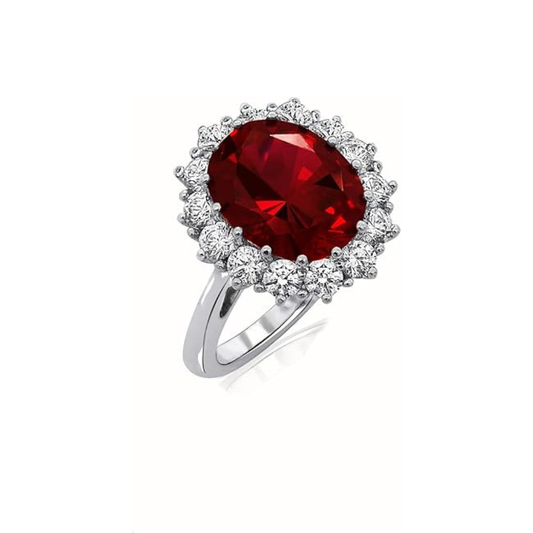 Scarlet Crown Rubin Ring | Weiß Gold