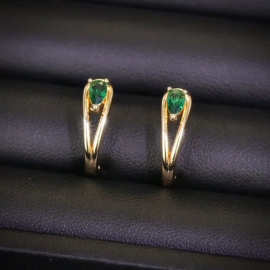 Gold Smaragd Accent Creolen