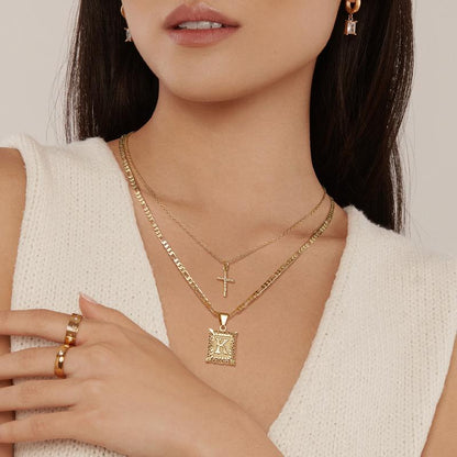Cross Initial Halsketten-Set | Gold
