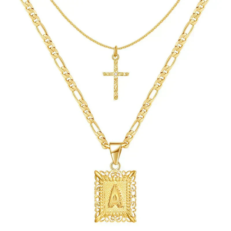 Cross Initial Halsketten-Set | Gold