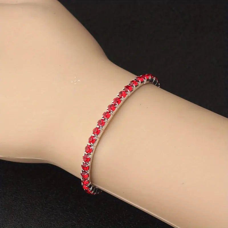 Silber Rubin Tennisarmband