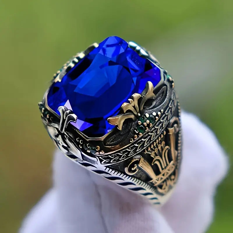 Silber Saphir Vintage Ring