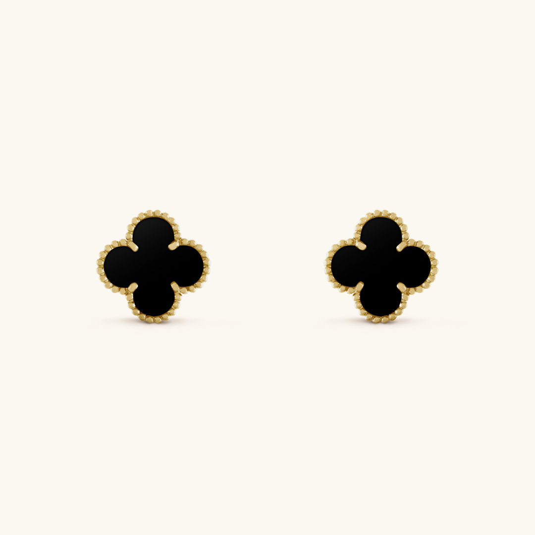 Clover Ohrringe Black