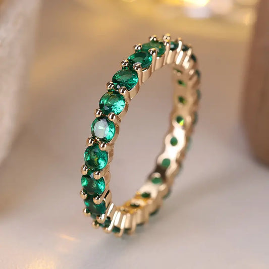 Gold Smaragd Eternity Ring