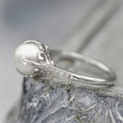 Delicate Perle & Kristall Ring