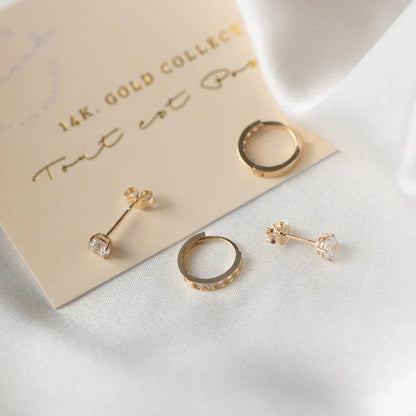 Dara Brillane Stein Ohrringe Set | Gold