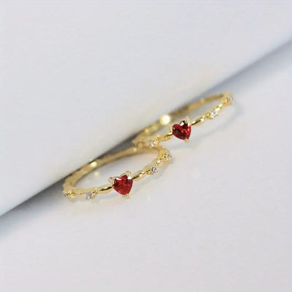 Gold Rubin Herz Ring
