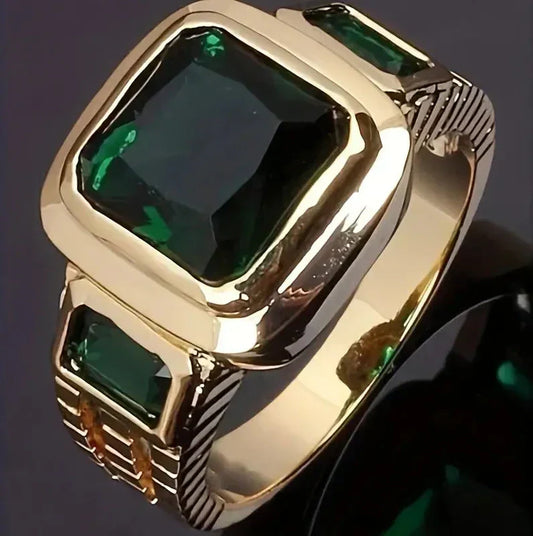Gold Smaragd Signet Ring