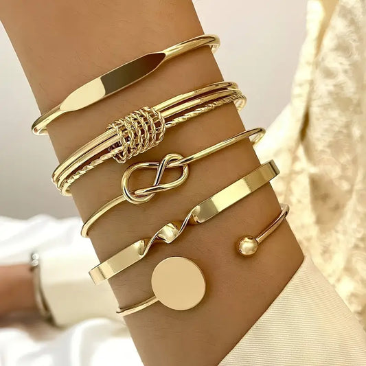Knotted Elegance Armband-Set | Gold