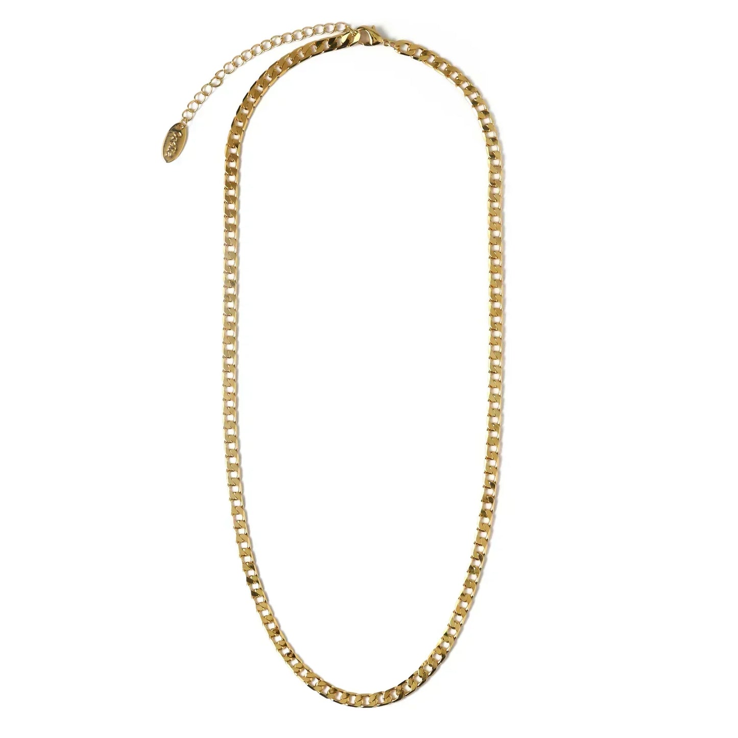 Flat Link Curb Chain Halskette | Gold