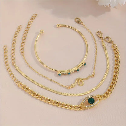Gold Smaragd Armband mit Anhänger Set