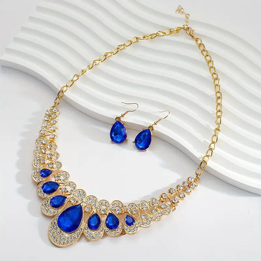 Maevina Saphir Schmuckset | Gold