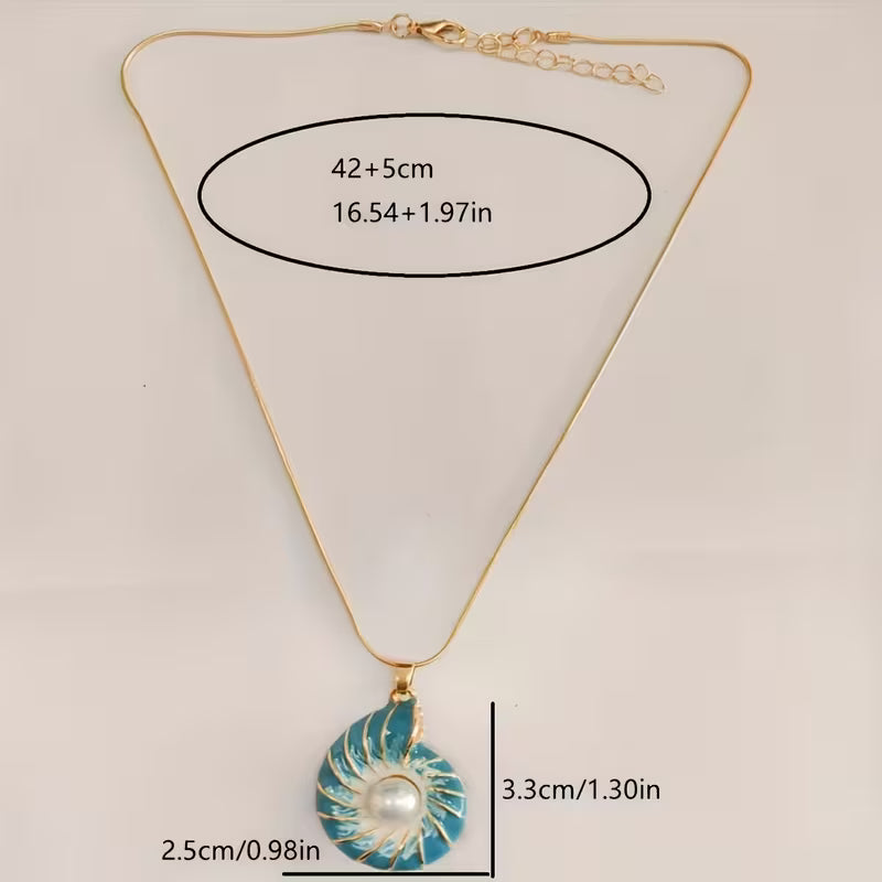 Seashell Perle Gold Halskette