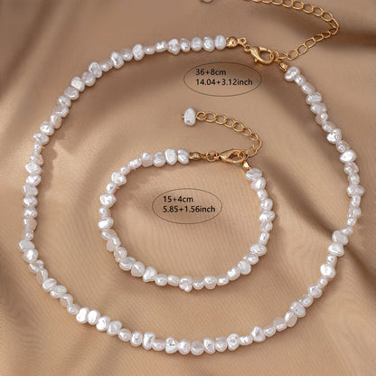 Baroque Perlenhalskette & Armband-Set