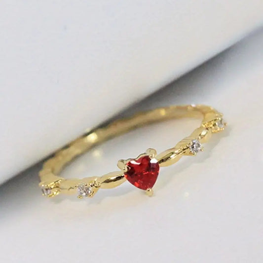 Gold Rubin Herz Ring