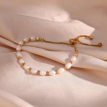 Elegant Perle and Gold Armband