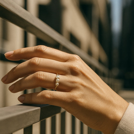 Triple Perle Gold Ring