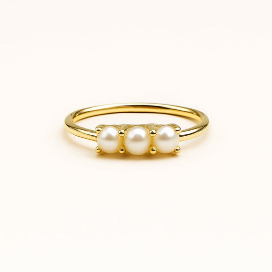 Triple Perle Gold Ring