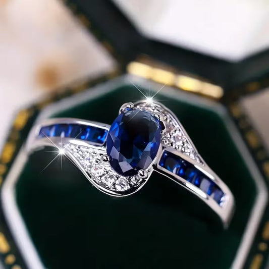 Saphir Flow Ring | Weiß Gold