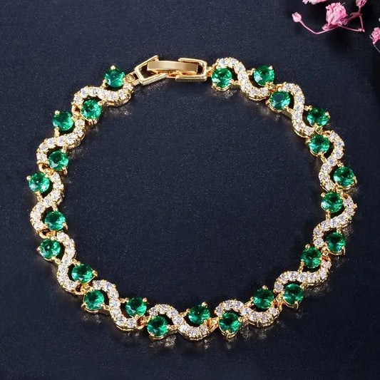 Gold Smaragd Halo Armband