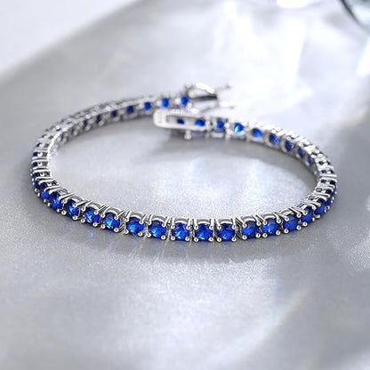 Saphir Tennisarmband | Weiß Gold