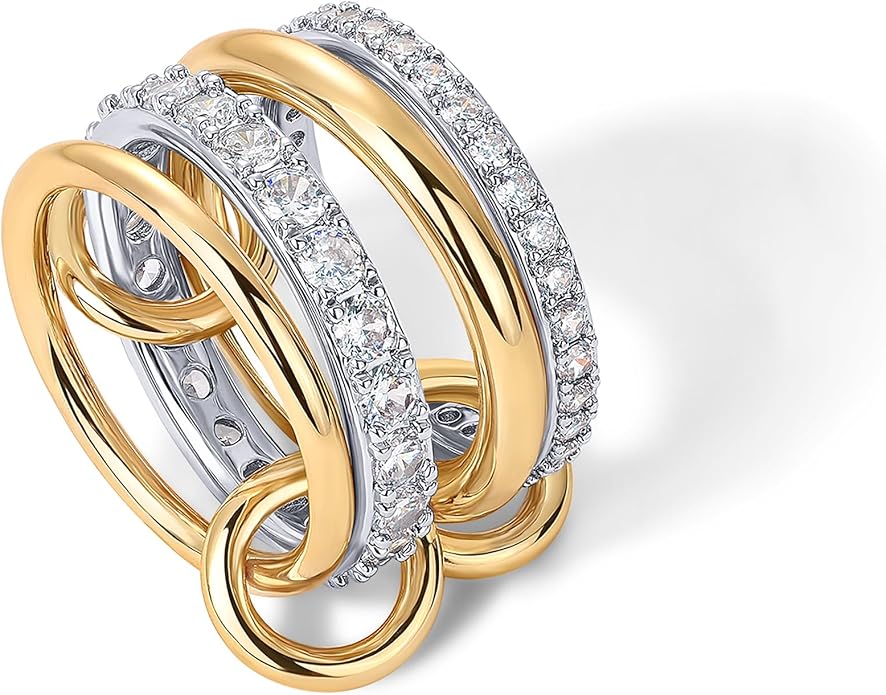 Interlock Stack Ringe | Gold