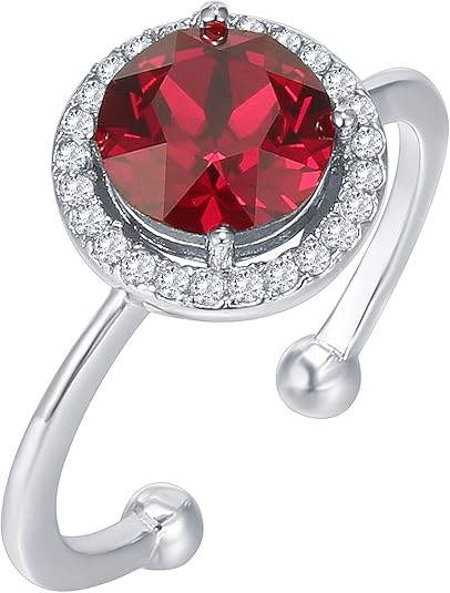 Crimson Glow Promise Rubin Ring | Weiß Gold