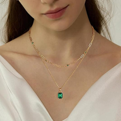 Smaragd Clover Pendant Halskette | Gold
