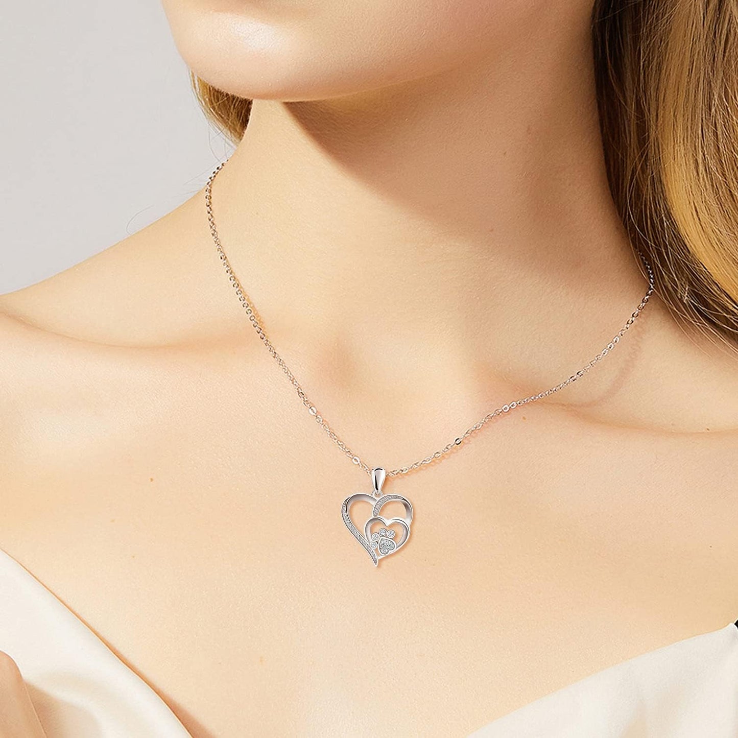 Inolt™ | Paw & Herz Halskette in Silber