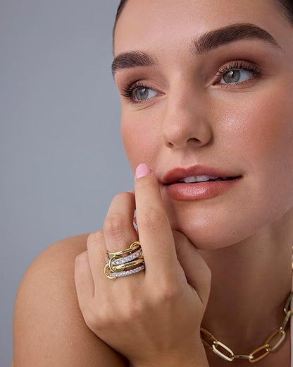 Interlock Stack Ringe | Gold