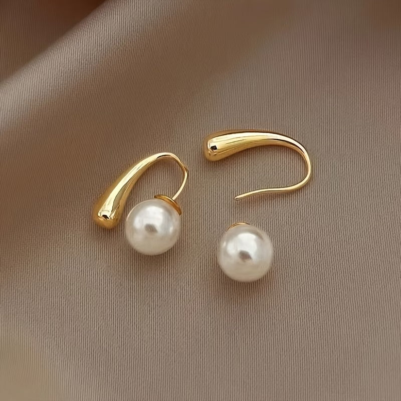 Minimalist Arc Perle ohrringe