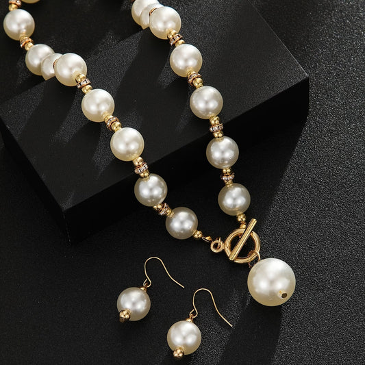 Chunky Perle Statement Halsketten-Set