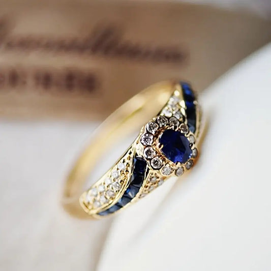 Gold Saphir Band Ring