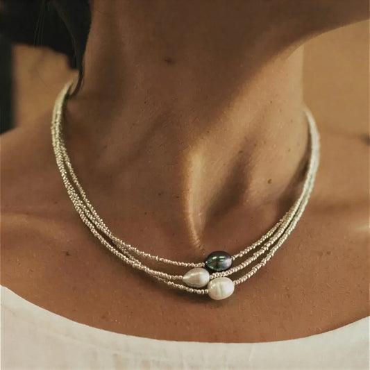 Baroque Perle Layered Halskette
