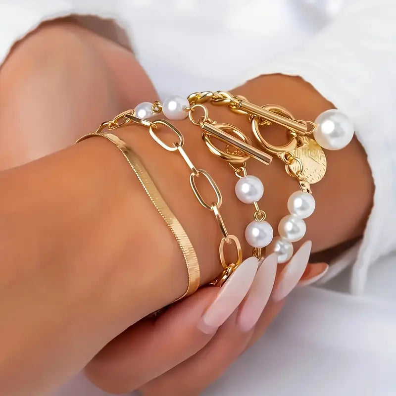 Premium Layered Perlenarmband Set