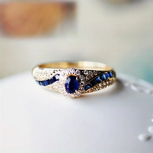 Gold Saphir Band Ring