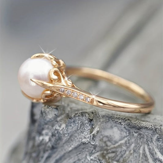Delicate Perle & Kristall Ring