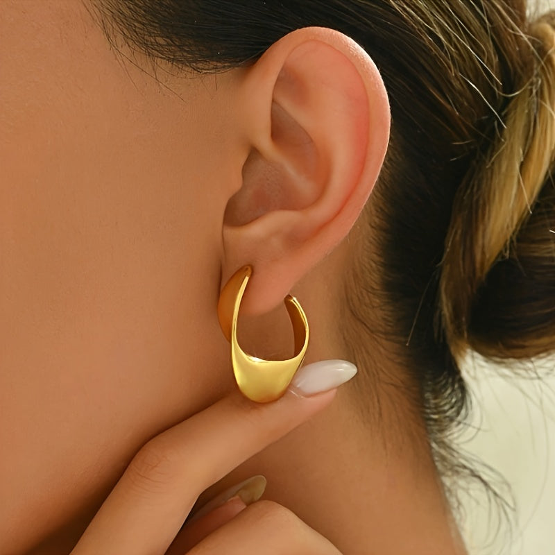 Sculpted Crescent Creolen | Gold