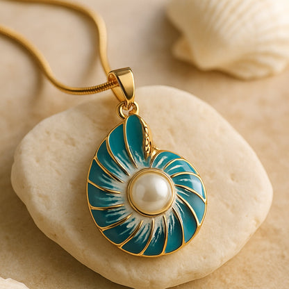 Seashell Perle Gold Halskette