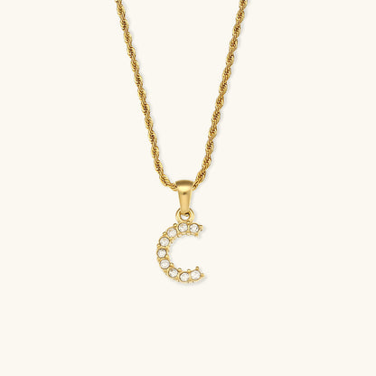 Maeve Letter Initial Diamant Halskette