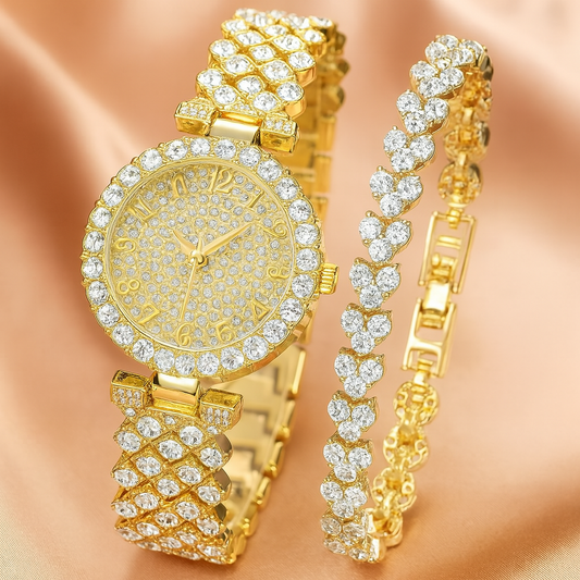 Luxe Radiance Gold Watch & Armband-Set | Gold